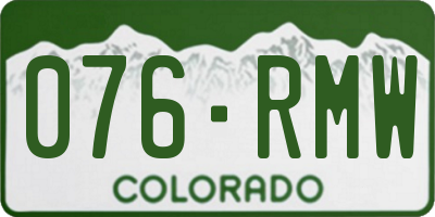 CO license plate 076RMW