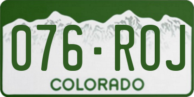 CO license plate 076ROJ