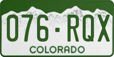 CO license plate 076RQX