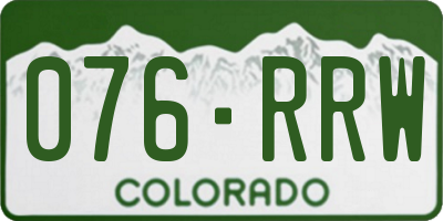 CO license plate 076RRW