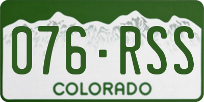 CO license plate 076RSS