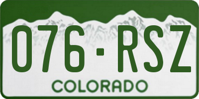CO license plate 076RSZ