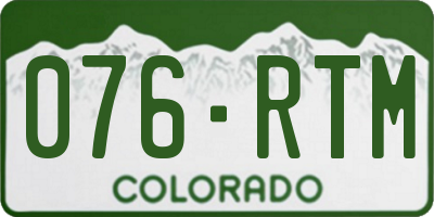 CO license plate 076RTM