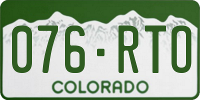 CO license plate 076RTO