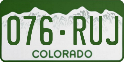 CO license plate 076RUJ