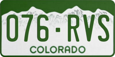 CO license plate 076RVS