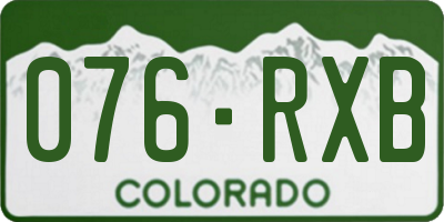 CO license plate 076RXB