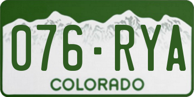 CO license plate 076RYA