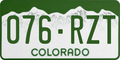 CO license plate 076RZT