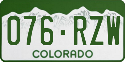 CO license plate 076RZW