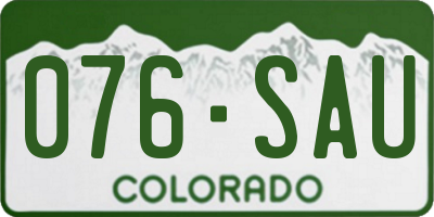 CO license plate 076SAU