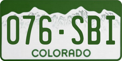 CO license plate 076SBI