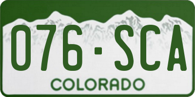 CO license plate 076SCA