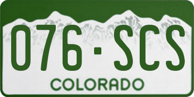 CO license plate 076SCS