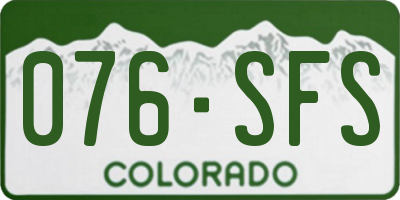 CO license plate 076SFS