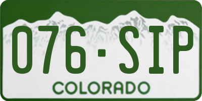 CO license plate 076SIP