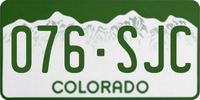 CO license plate 076SJC