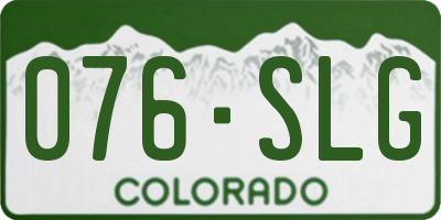 CO license plate 076SLG