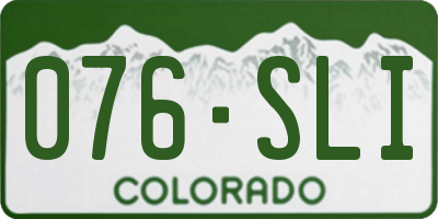 CO license plate 076SLI