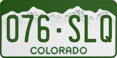 CO license plate 076SLQ