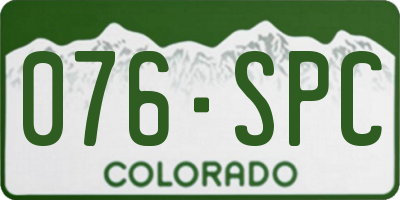 CO license plate 076SPC