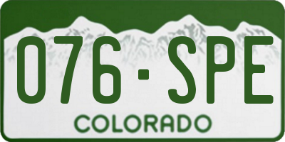 CO license plate 076SPE