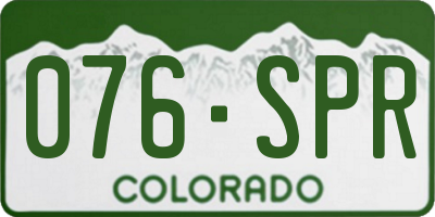 CO license plate 076SPR