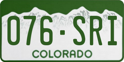CO license plate 076SRI