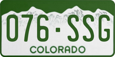 CO license plate 076SSG