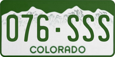 CO license plate 076SSS