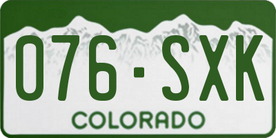 CO license plate 076SXK