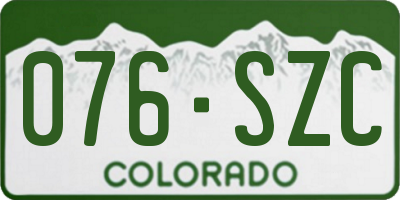 CO license plate 076SZC