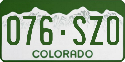 CO license plate 076SZO