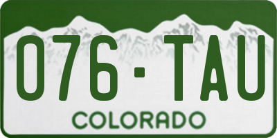 CO license plate 076TAU