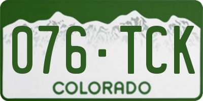 CO license plate 076TCK
