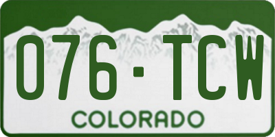 CO license plate 076TCW