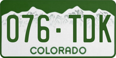 CO license plate 076TDK