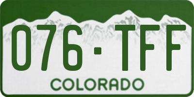 CO license plate 076TFF