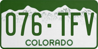 CO license plate 076TFV