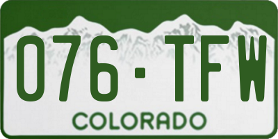 CO license plate 076TFW