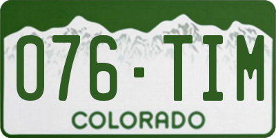 CO license plate 076TIM