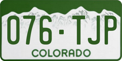 CO license plate 076TJP