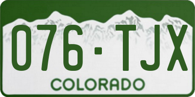 CO license plate 076TJX