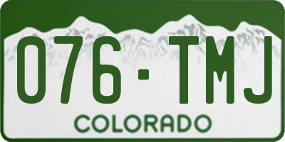 CO license plate 076TMJ