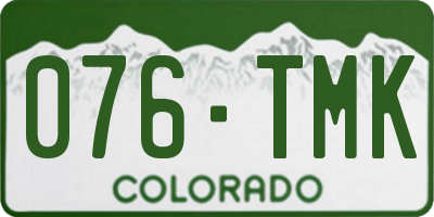 CO license plate 076TMK