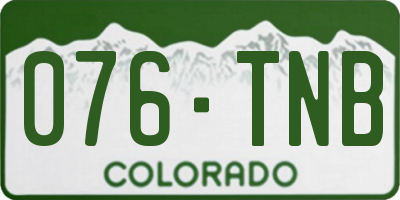CO license plate 076TNB