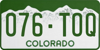 CO license plate 076TOQ