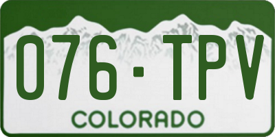 CO license plate 076TPV