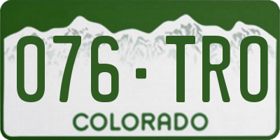 CO license plate 076TRO