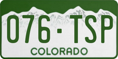 CO license plate 076TSP